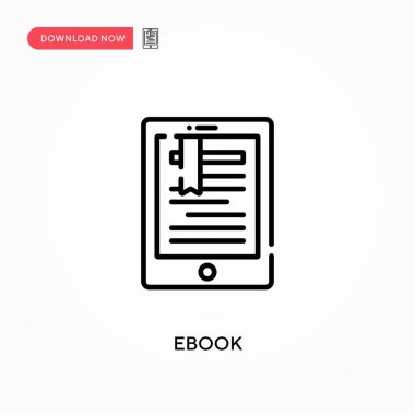Ebook Basit vektör simgesi. Web sitesi veya mobil uygulama için modern, basit düz vektör çizimi