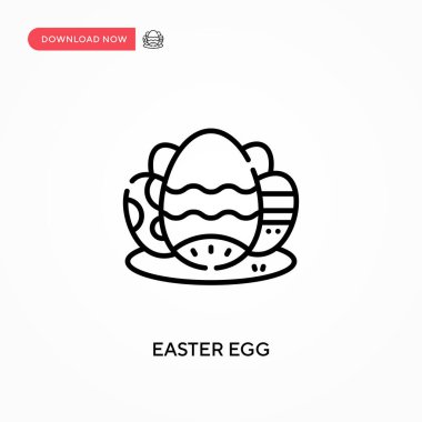 Paskalya yumurtası basit vektör ikonu. Web sitesi veya mobil uygulama için modern, basit düz vektör çizimi