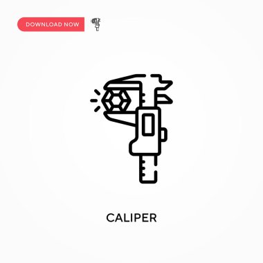 Kaliper Basit vektör simgesi. Web sitesi veya mobil uygulama için modern, basit düz vektör çizimi
