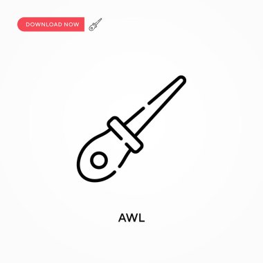 Awl Basit vektör simgesi. Web sitesi veya mobil uygulama için modern, basit düz vektör çizimi