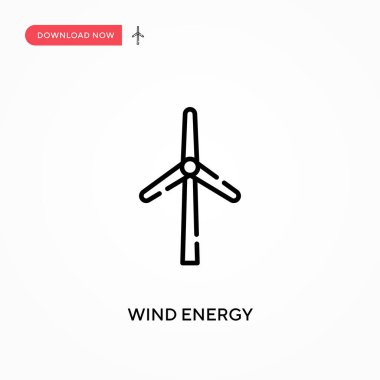 Rüzgar enerjisi Basit vektör simgesi. Web sitesi veya mobil uygulama için modern, basit düz vektör çizimi