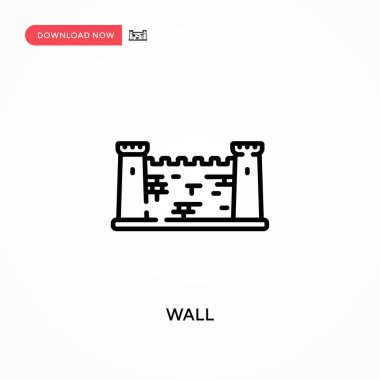 Duvar Basit vektör simgesi. Web sitesi veya mobil uygulama için modern, basit düz vektör çizimi