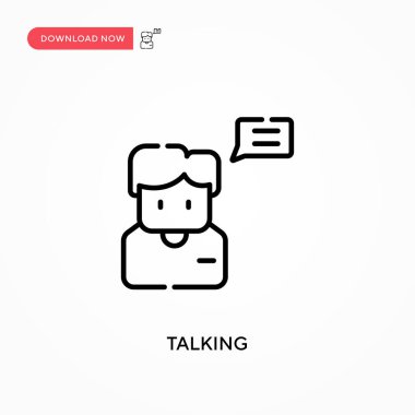Konuşan basit vektör simgesi. Web sitesi veya mobil uygulama için modern, basit düz vektör çizimi