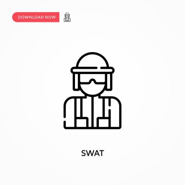 SWAT Basit vektör simgesi. Web sitesi veya mobil uygulama için modern, basit düz vektör çizimi