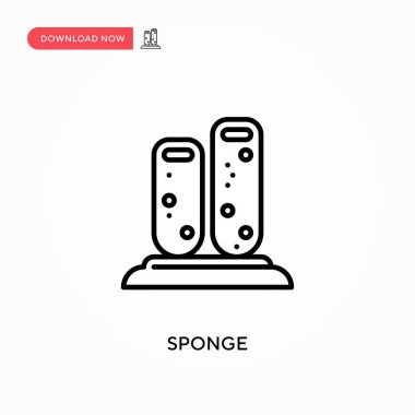 Sünger Basit vektör simgesi. Web sitesi veya mobil uygulama için modern, basit düz vektör çizimi