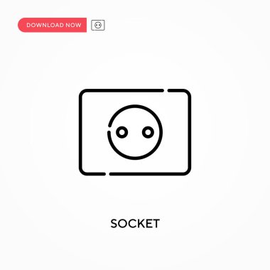 Soket Basit vektör simgesi. Web sitesi veya mobil uygulama için modern, basit düz vektör çizimi