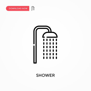 Duş basit vektör simgesi. Web sitesi veya mobil uygulama için modern, basit düz vektör çizimi