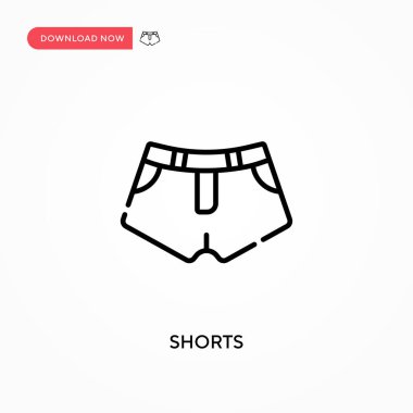 Shorts Basit vektör simgesi. Web sitesi veya mobil uygulama için modern, basit düz vektör çizimi