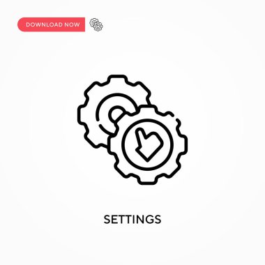 Ayarlar Basit vektör simgesi. Web sitesi veya mobil uygulama için modern, basit düz vektör çizimi