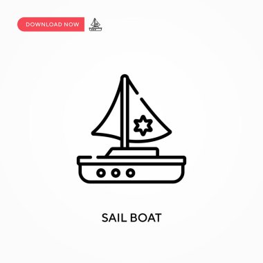 Yelkenli teknesi basit vektör simgesi. Web sitesi veya mobil uygulama için modern, basit düz vektör çizimi