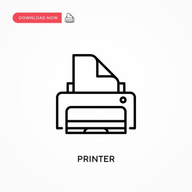 Yazıcı Basit vektör simgesi. Web sitesi veya mobil uygulama için modern, basit düz vektör çizimi