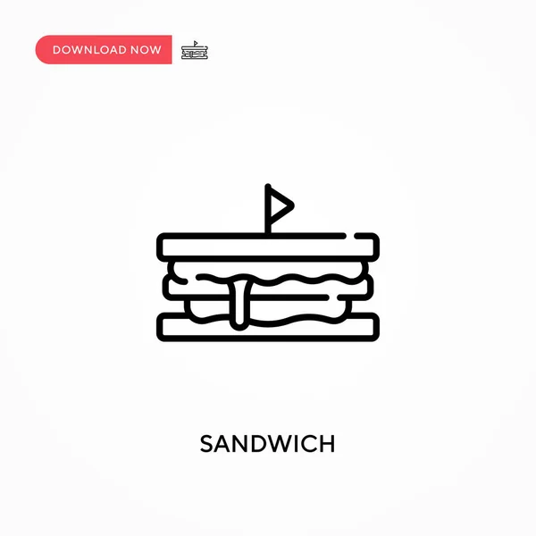 Sandwich Einfaches Vektorsymbol Moderne Einfache Flache Vektordarstellung Für Website Oder — Stockvektor