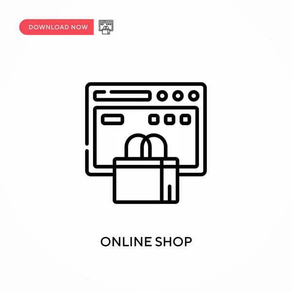 Loja Online Ícone Vetorial Simples Ilustração Vetorial Plana Moderna Simples — Vetor de Stock