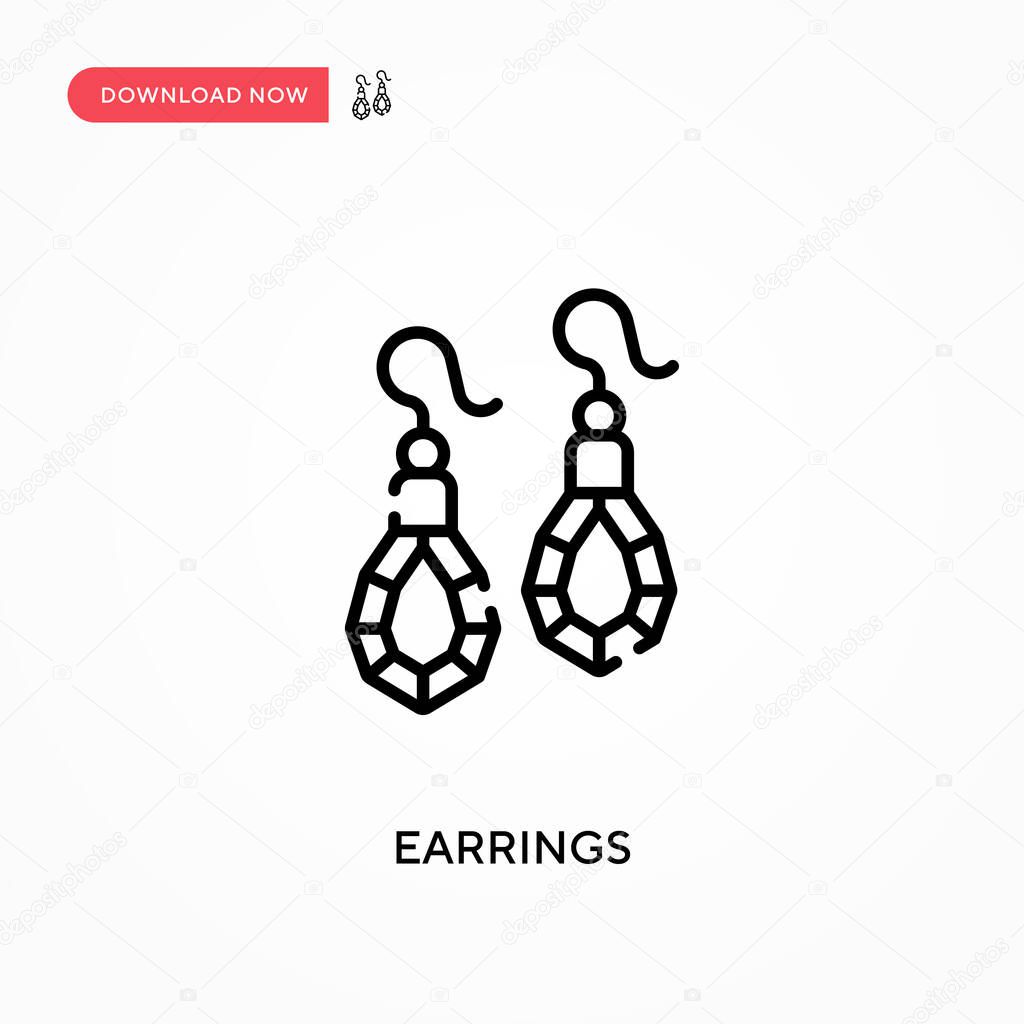 Earrings Simple vector icon. Modern, simple flat vector illustration for web site or mobile app