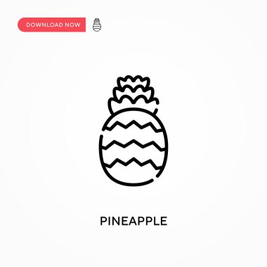 Ananas Basit vektör simgesi. Web sitesi veya mobil uygulama için modern, basit düz vektör çizimi