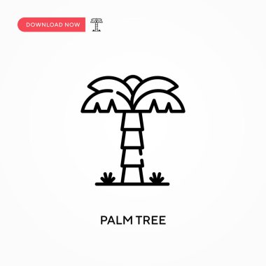 Palmiye ağacı basit vektör simgesi. Web sitesi veya mobil uygulama için modern, basit düz vektör çizimi