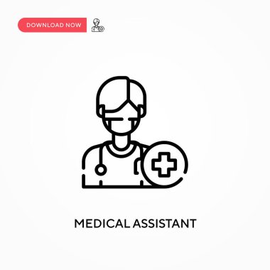 Tıbbi asistan basit vektör simgesi. Web sitesi veya mobil uygulama için modern, basit düz vektör çizimi