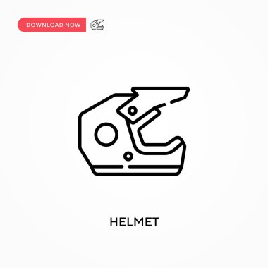 Kask Basit vektör simgesi. Web sitesi veya mobil uygulama için modern, basit düz vektör çizimi