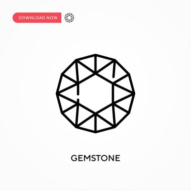 Gemstone Basit vektör simgesi. Web sitesi veya mobil uygulama için modern, basit düz vektör çizimi