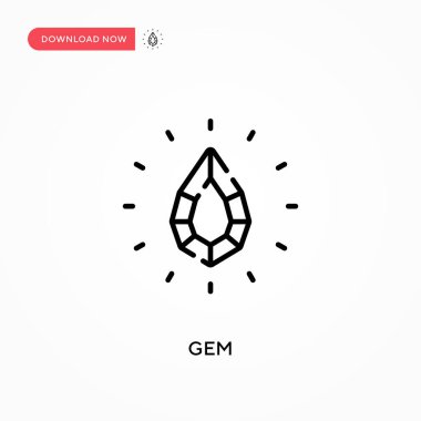 Basit Gem vektör simgesi. Web sitesi veya mobil uygulama için modern, basit düz vektör çizimi