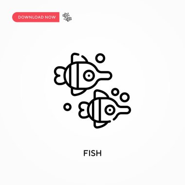 Fish Simple vektör simgesi. Web sitesi veya mobil uygulama için modern, basit düz vektör çizimi