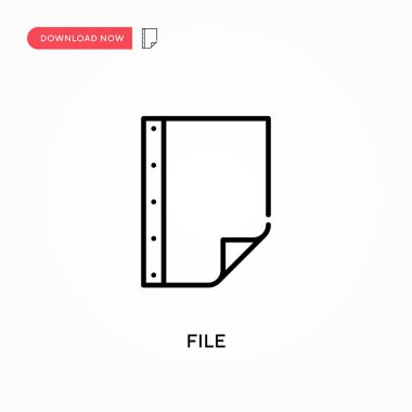 Dosya Basit vektör simgesi. Web sitesi veya mobil uygulama için modern, basit düz vektör çizimi