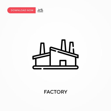 Fabrika Basit vektör simgesi. Web sitesi veya mobil uygulama için modern, basit düz vektör çizimi