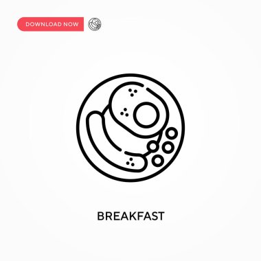 Kahvaltı basit vektör simgesi. Web sitesi veya mobil uygulama için modern, basit düz vektör çizimi