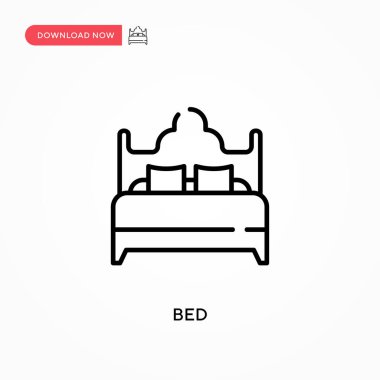 Yatak Basit vektör simgesi. Web sitesi veya mobil uygulama için modern, basit düz vektör çizimi