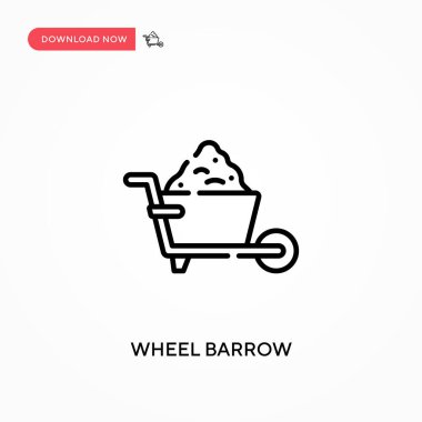El arabası basit vektör simgesi. Web sitesi veya mobil uygulama için modern, basit düz vektör çizimi