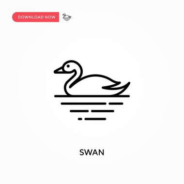 Kuğu basit vektör simgesi. Web sitesi veya mobil uygulama için modern, basit düz vektör çizimi