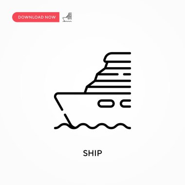 Gemi Basit vektör simgesi. Web sitesi veya mobil uygulama için modern, basit düz vektör çizimi