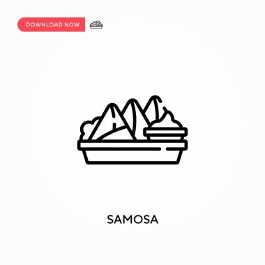 Samosa Basit vektör simgesi. Web sitesi veya mobil uygulama için modern, basit düz vektör çizimi