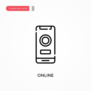 Çevrimiçi Basit vektör simgesi. Web sitesi veya mobil uygulama için modern, basit düz vektör çizimi