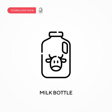Süt şişesi basit vektör simgesi. Web sitesi veya mobil uygulama için modern, basit düz vektör çizimi