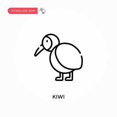Kiwi Basit vektör simgesi. Web sitesi veya mobil uygulama için modern, basit düz vektör çizimi