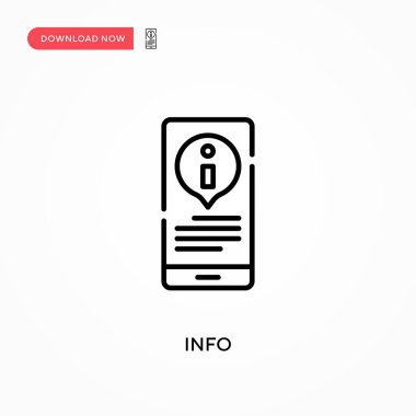 Bilgi Basit vektör simgesi. Web sitesi veya mobil uygulama için modern, basit düz vektör çizimi