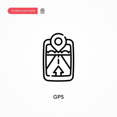 GPS basit vektör simgesi. Web sitesi veya mobil uygulama için modern, basit düz vektör çizimi