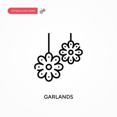Çelenkler basit vektör simgesi. Web sitesi veya mobil uygulama için modern, basit düz vektör çizimi