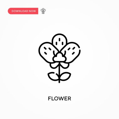 Çiçek Basit vektör simgesi. Web sitesi veya mobil uygulama için modern, basit düz vektör çizimi