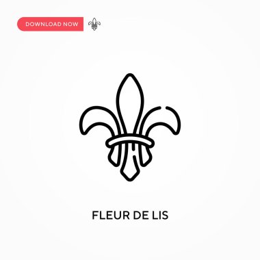 Fleur de lis Basit vektör simgesi. Web sitesi veya mobil uygulama için modern, basit düz vektör çizimi