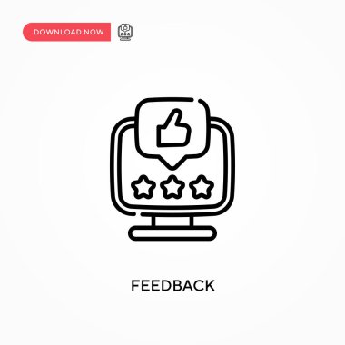 Geri besleme Basit vektör simgesi. Web sitesi veya mobil uygulama için modern, basit düz vektör çizimi