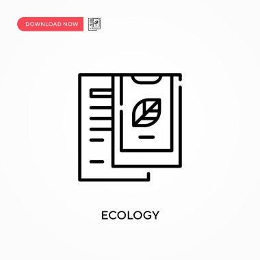 Ekoloji basit vektör simgesi. Web sitesi veya mobil uygulama için modern, basit düz vektör çizimi