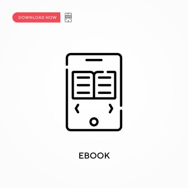Ebook Basit vektör simgesi. Web sitesi veya mobil uygulama için modern, basit düz vektör çizimi