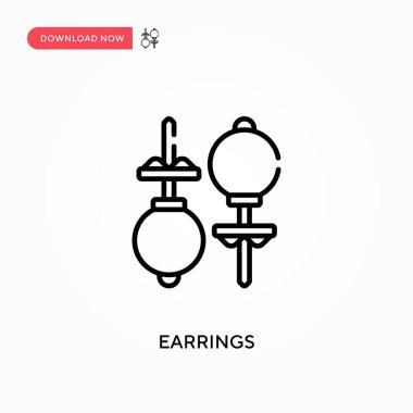 Küpeler basit vektör ikonu. Web sitesi veya mobil uygulama için modern, basit düz vektör çizimi