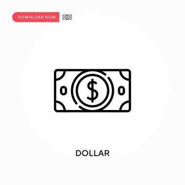 Dolar Basit vektör simgesi. Web sitesi veya mobil uygulama için modern, basit düz vektör çizimi