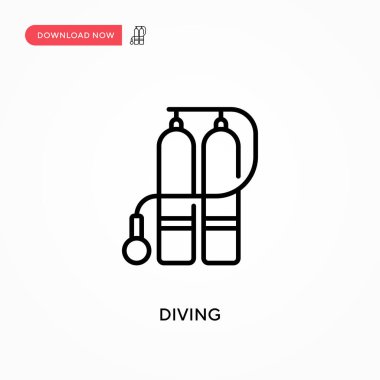 Basit vektör simgesi daldırılıyor. Web sitesi veya mobil uygulama için modern, basit düz vektör çizimi