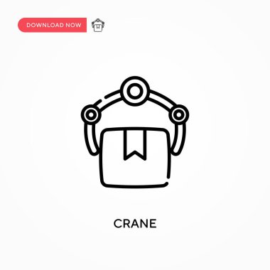 Crane Basit vektör simgesi. Web sitesi veya mobil uygulama için modern, basit düz vektör çizimi