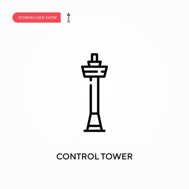 Kontrol kulesi basit vektör simgesi. Web sitesi veya mobil uygulama için modern, basit düz vektör çizimi