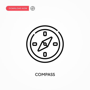 Basit vektör simgesini pusula. Web sitesi veya mobil uygulama için modern, basit düz vektör çizimi
